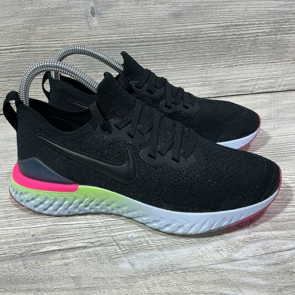 Nike Epic React Flyknit 2 Women's 7.5 Running Shoes Black Sapphire BQ8927-003